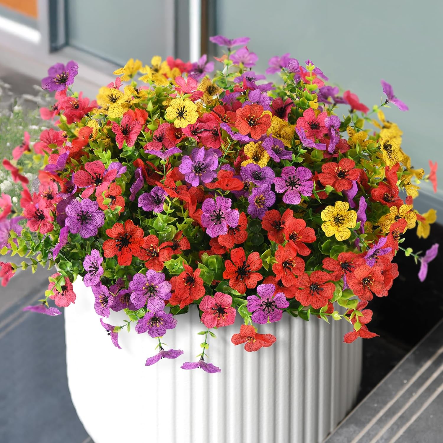 Orange Faux Plant — Rose Purple Yellow Red