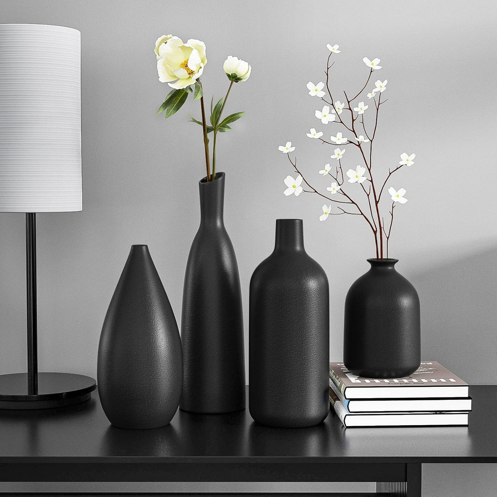 Modern Black Vase Set — Set of 4 - View 3
