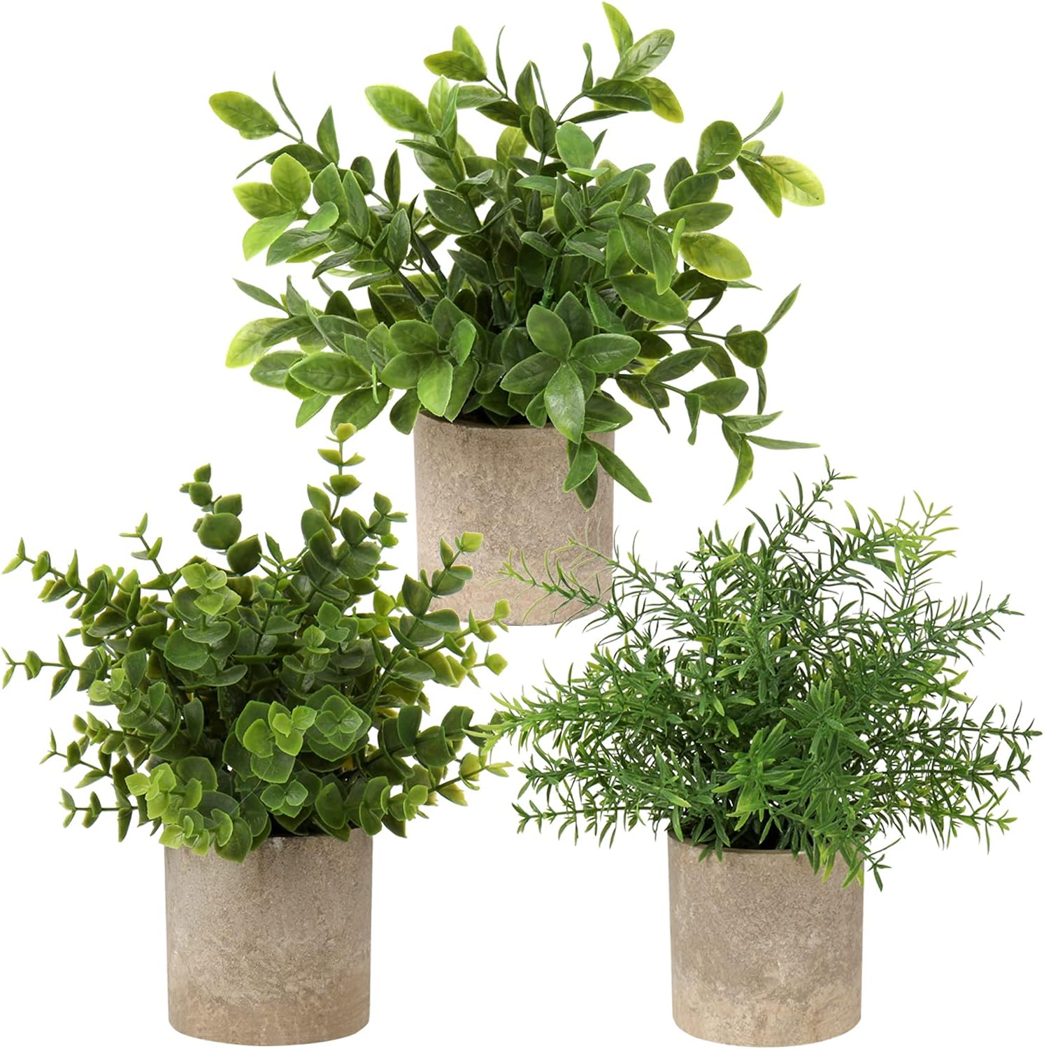 Farmhouse Green Faux Plant — Set of 2 — 4-green