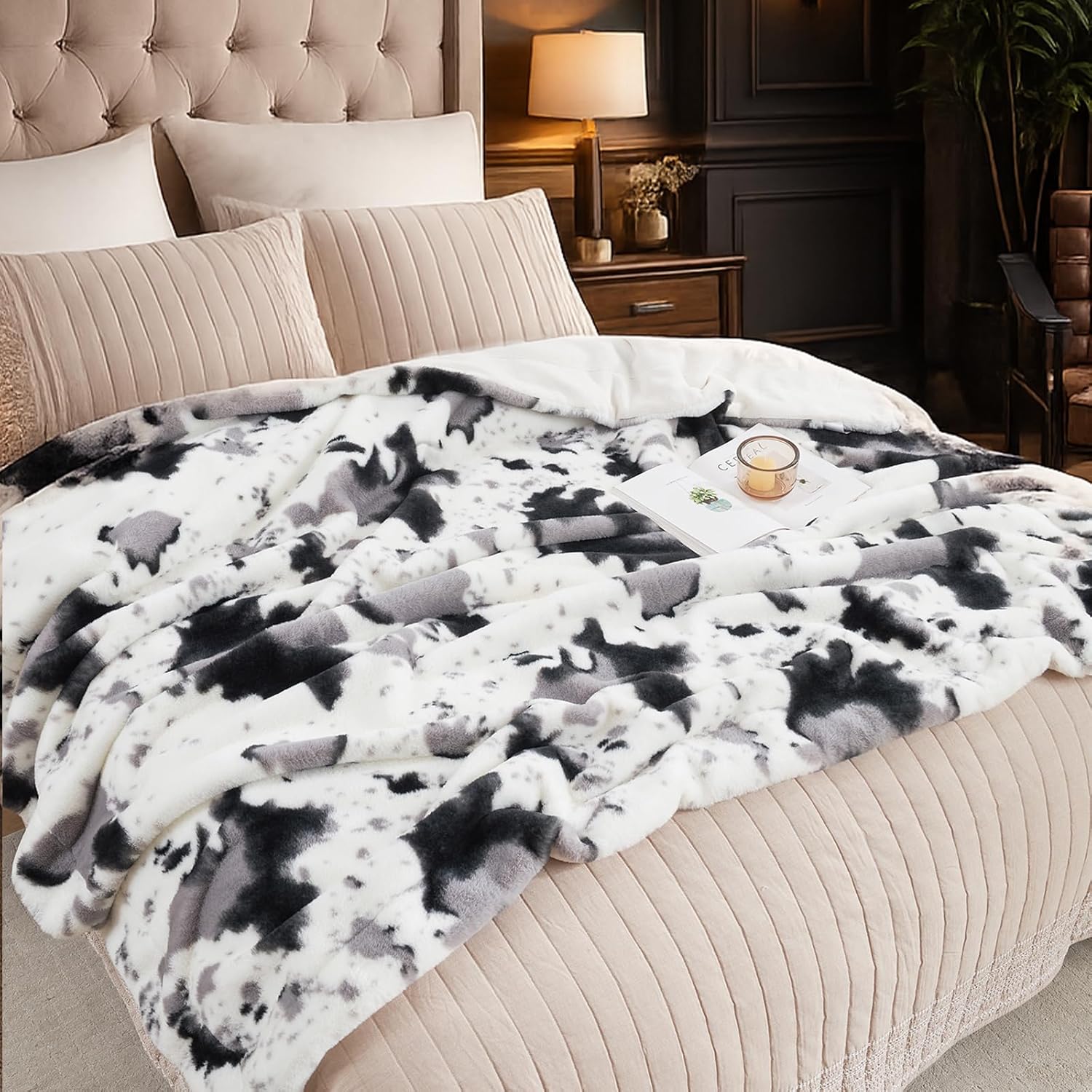Black Throw Pillow — 50" - View 7