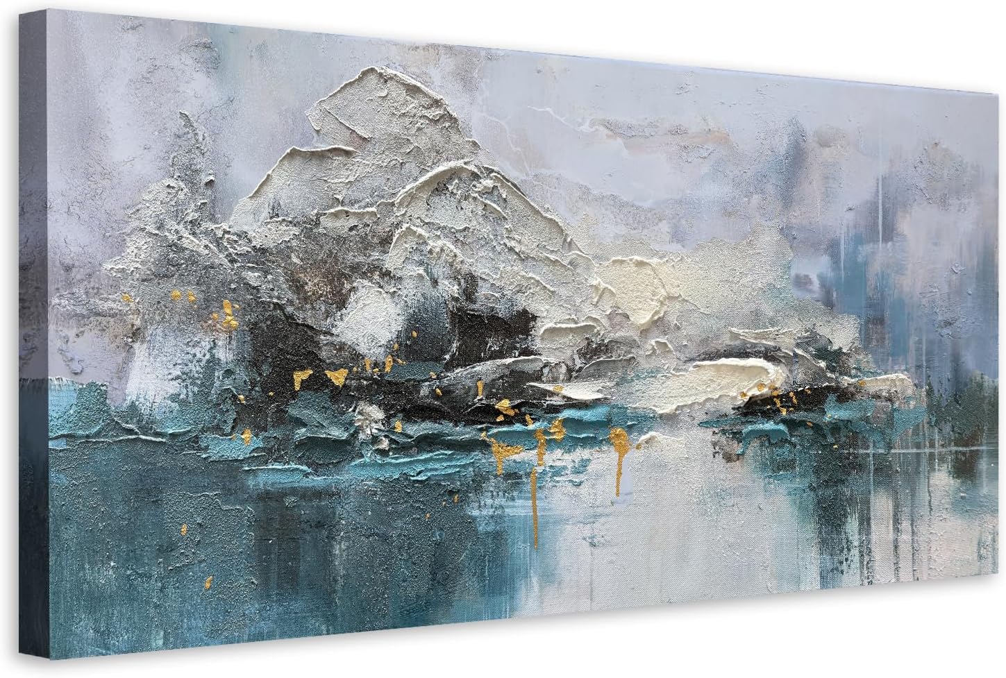 Framed Modern Blue Canvas Wall Art — 40" — 40"L x 20"W