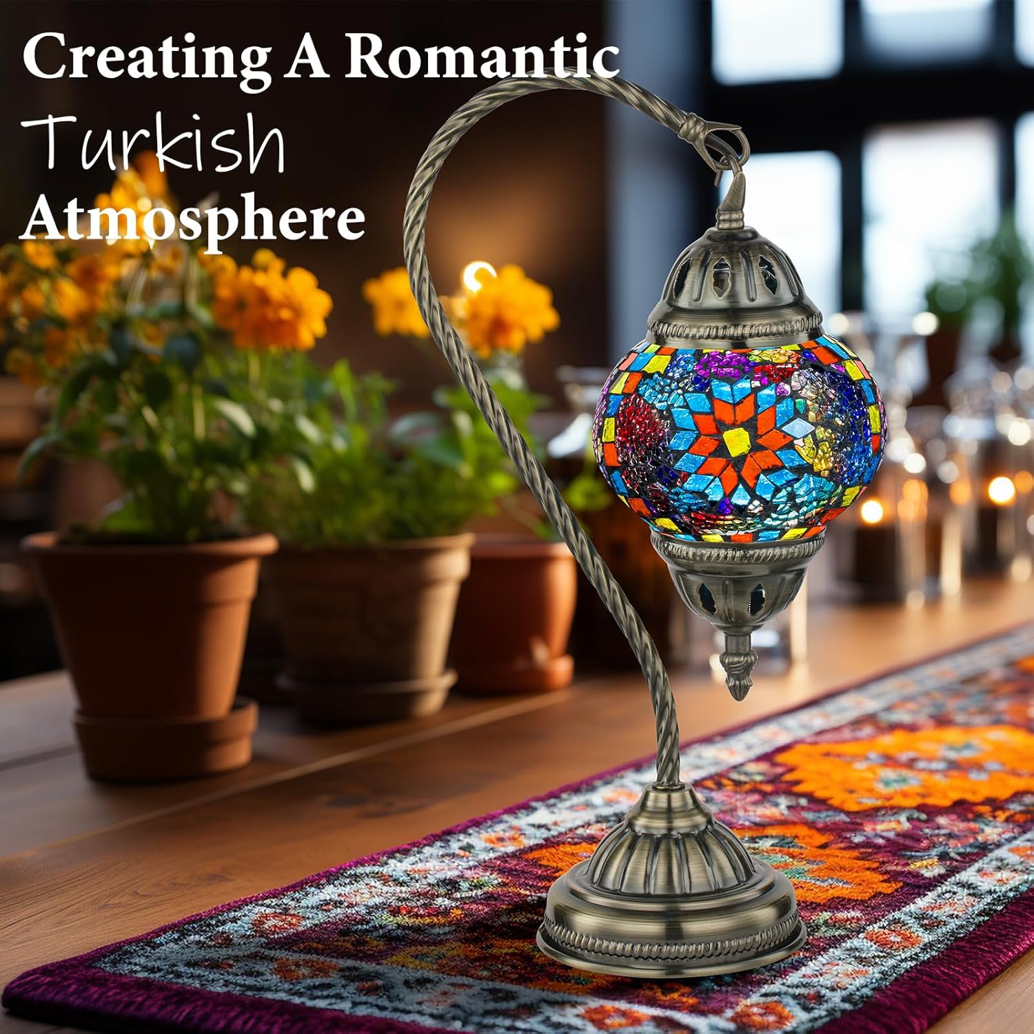 Vintage Blue Table Lamp - View 2