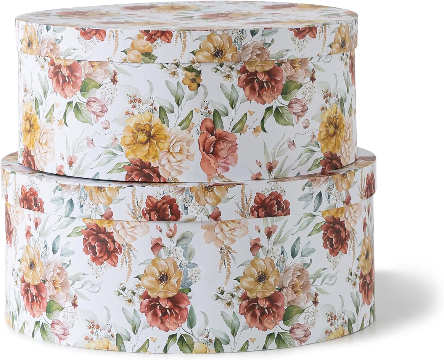 Oval Metal Storage Basket — Set of 2 — Autumnal Elegance