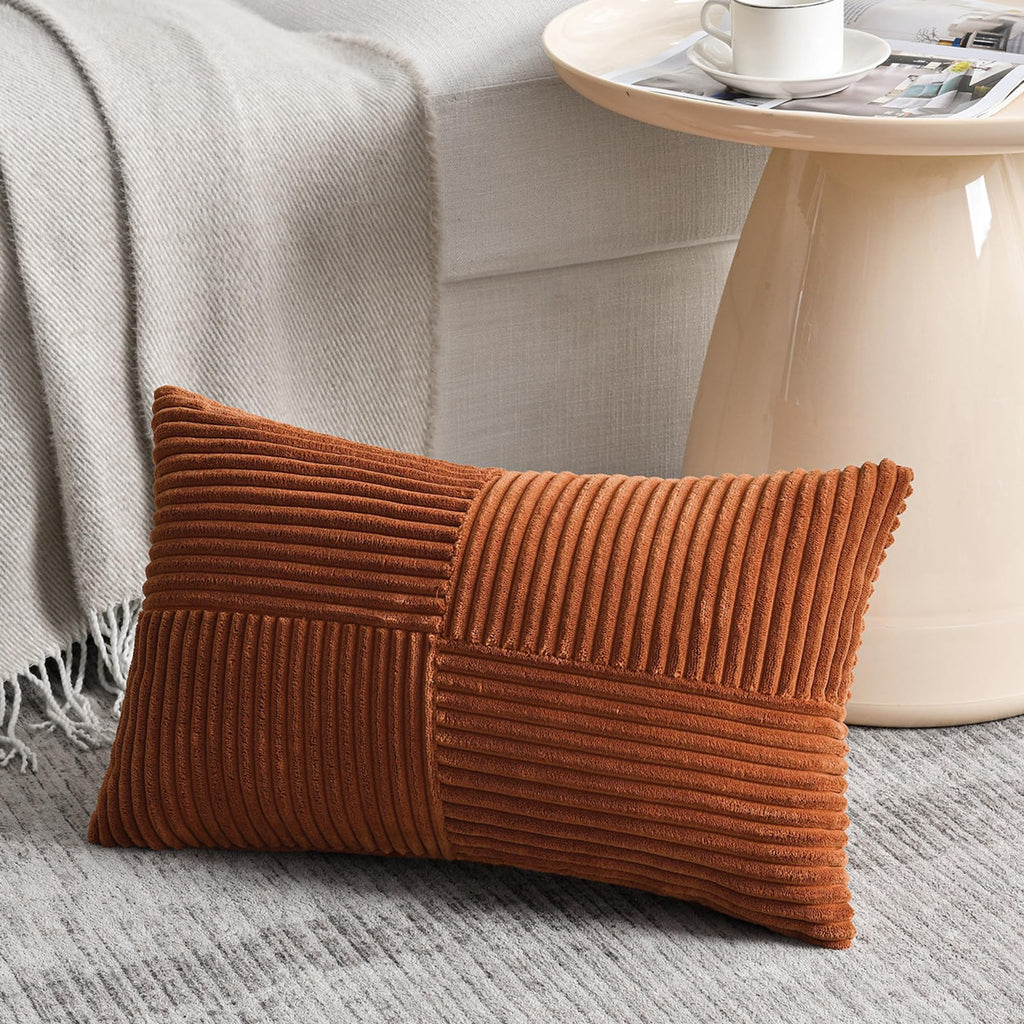 Lumbar Boho Beige Throw Pillow Cover — 20"