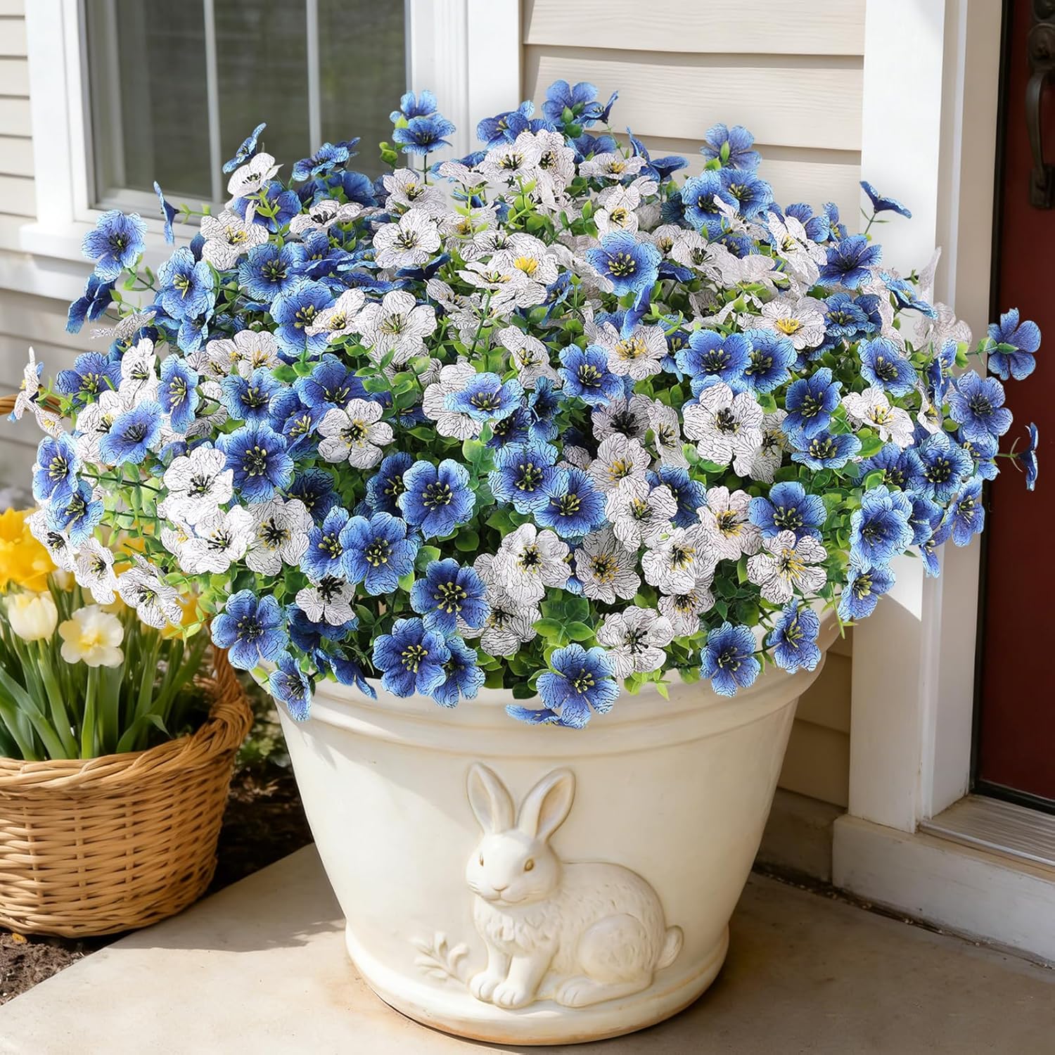 Blue Artificial Plant — White+blue