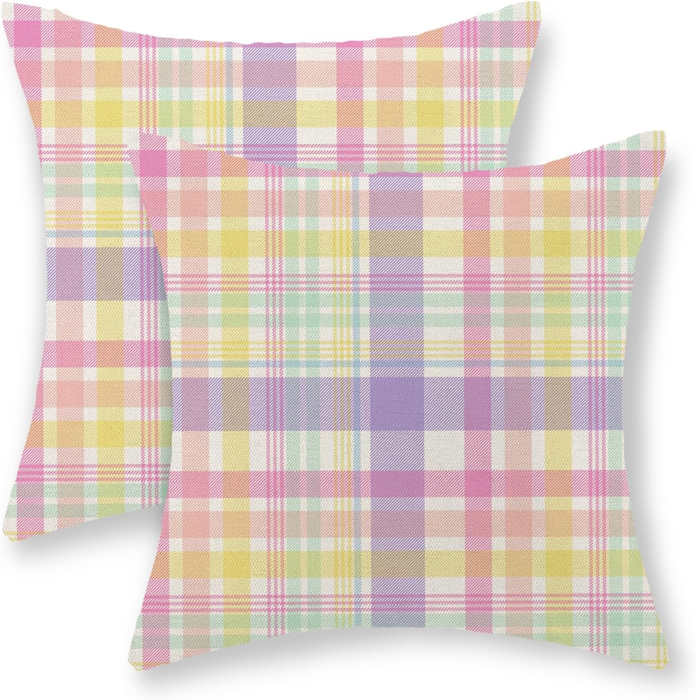 Linen Boho Beige Pillow Cover — 18" — 18" x 18" (Pack of 2)