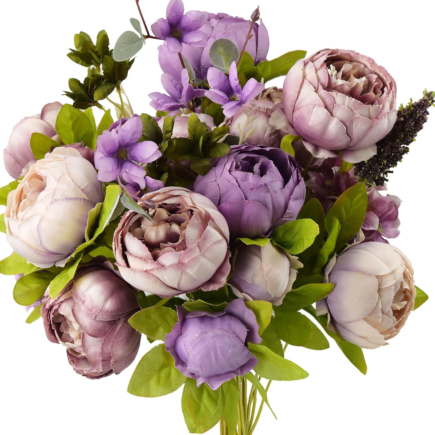 Vintage Blue Artificial Plant — Dusty Purple Mauve Mix