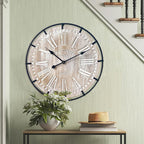 Battery Operated Farmhouse Brown Wall Clock — 30" — Brown