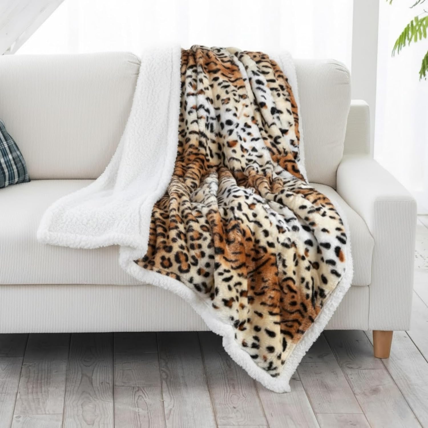 Fabric Throw Pillow — 50x60 — Tiger (Animal Print)