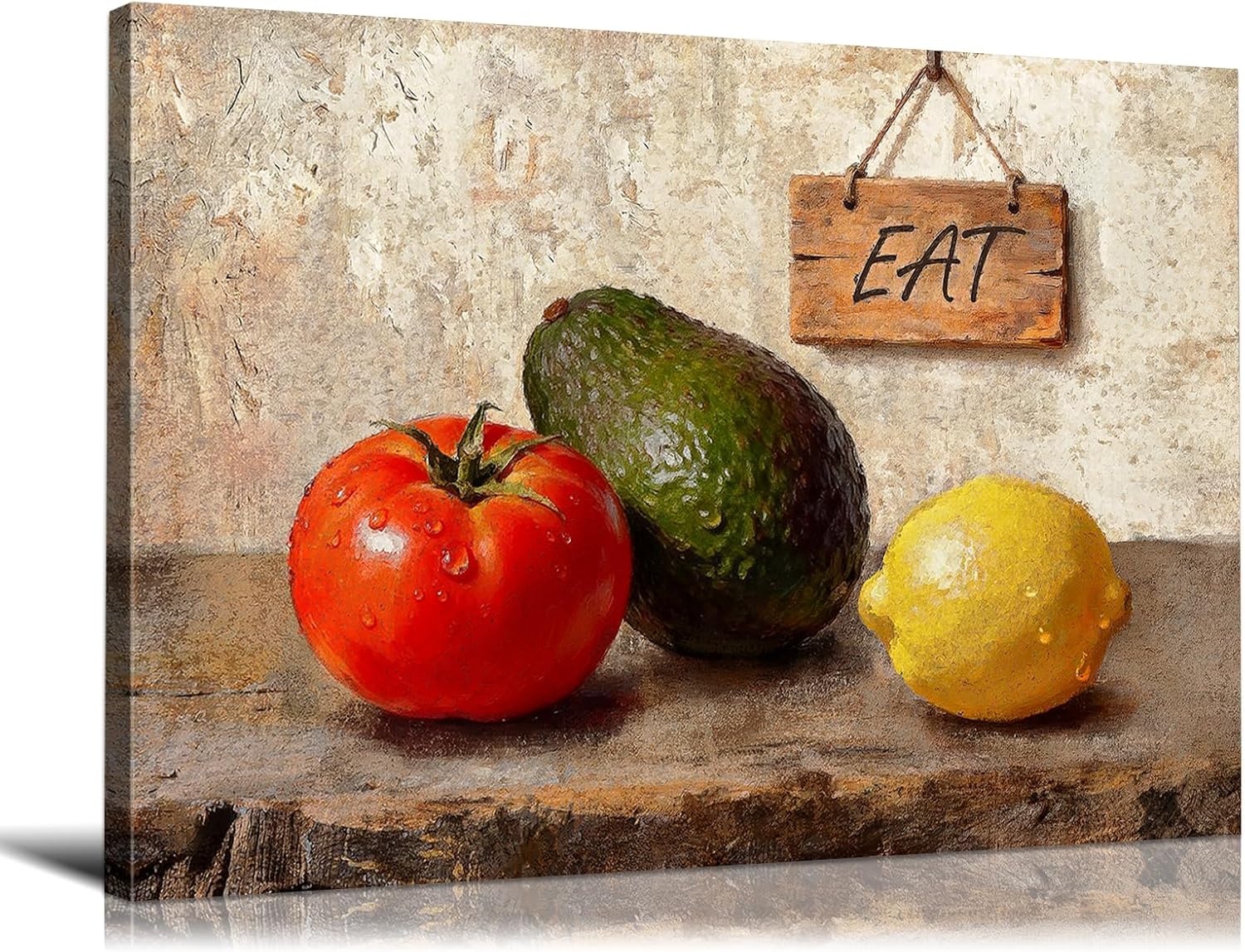 Wood Canvas Wall Art — 12" — Style-48