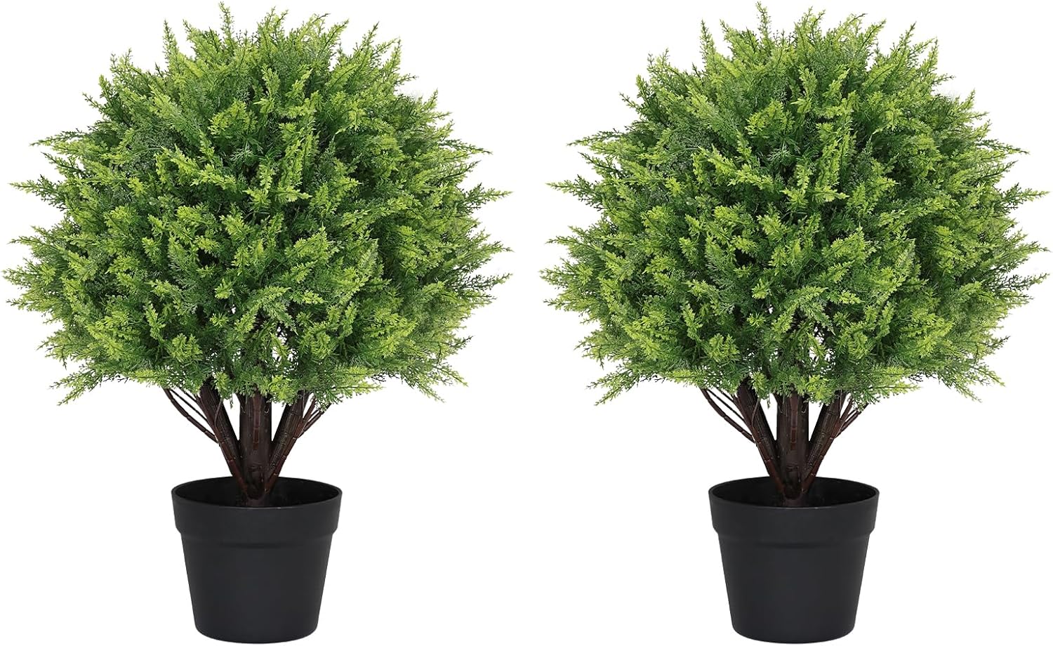 Green Artificial Plant — 24" — Evergreen Cypress Topiary - 24"
