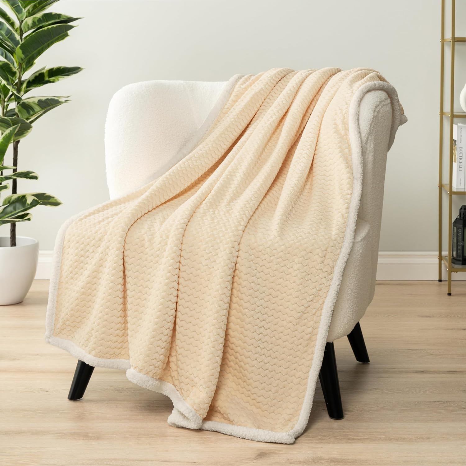 Beige Throw Pillow — 60x80 — Latte