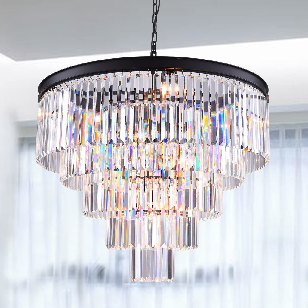 Adjustable Luxe Glass Chandelier