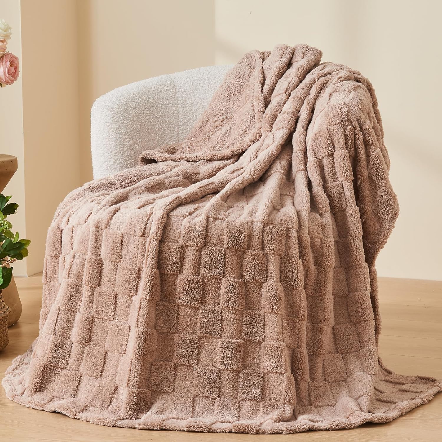 Beige Throw Pillow — 50" - View 4