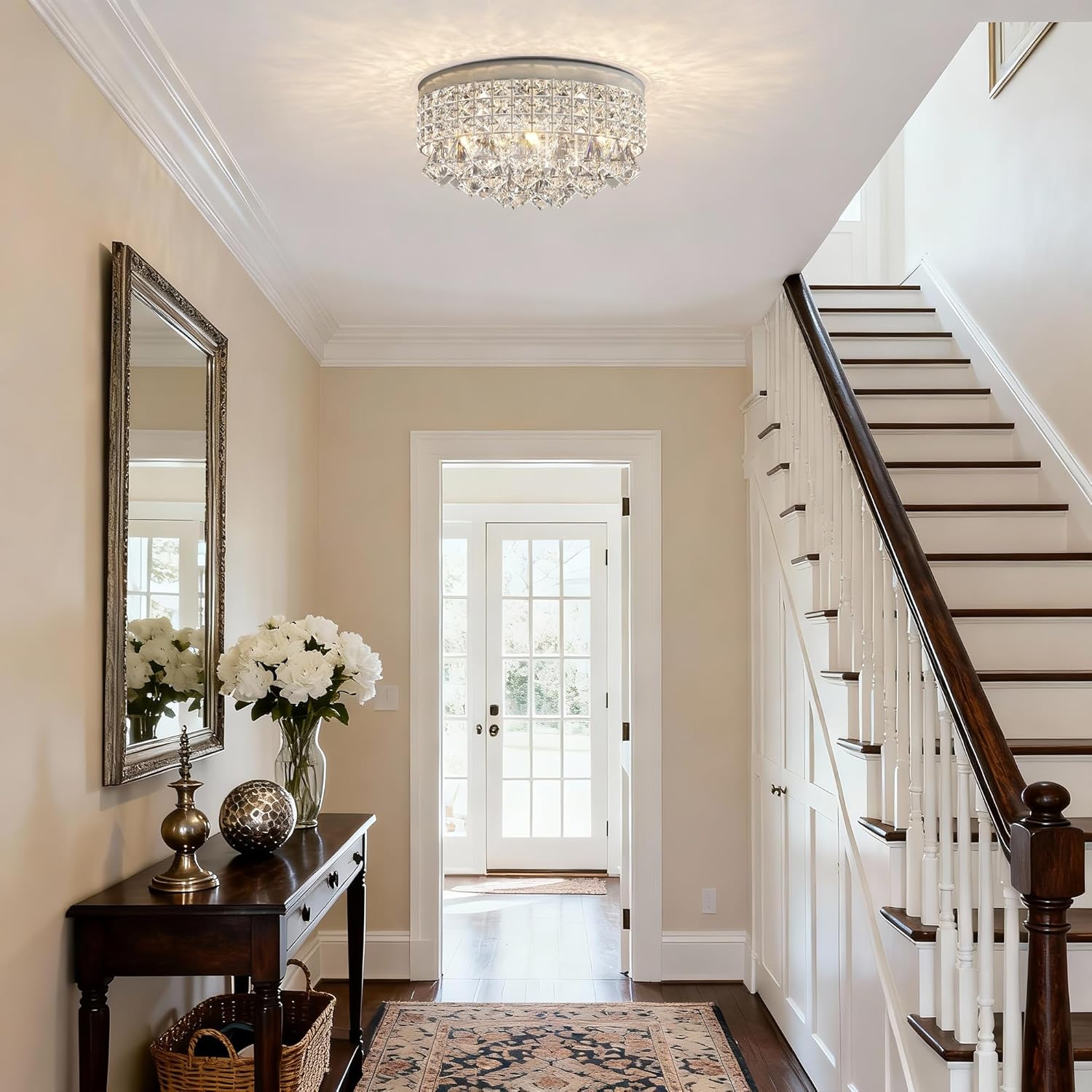 Round Luxe Black Chandelier — 15" - View 8