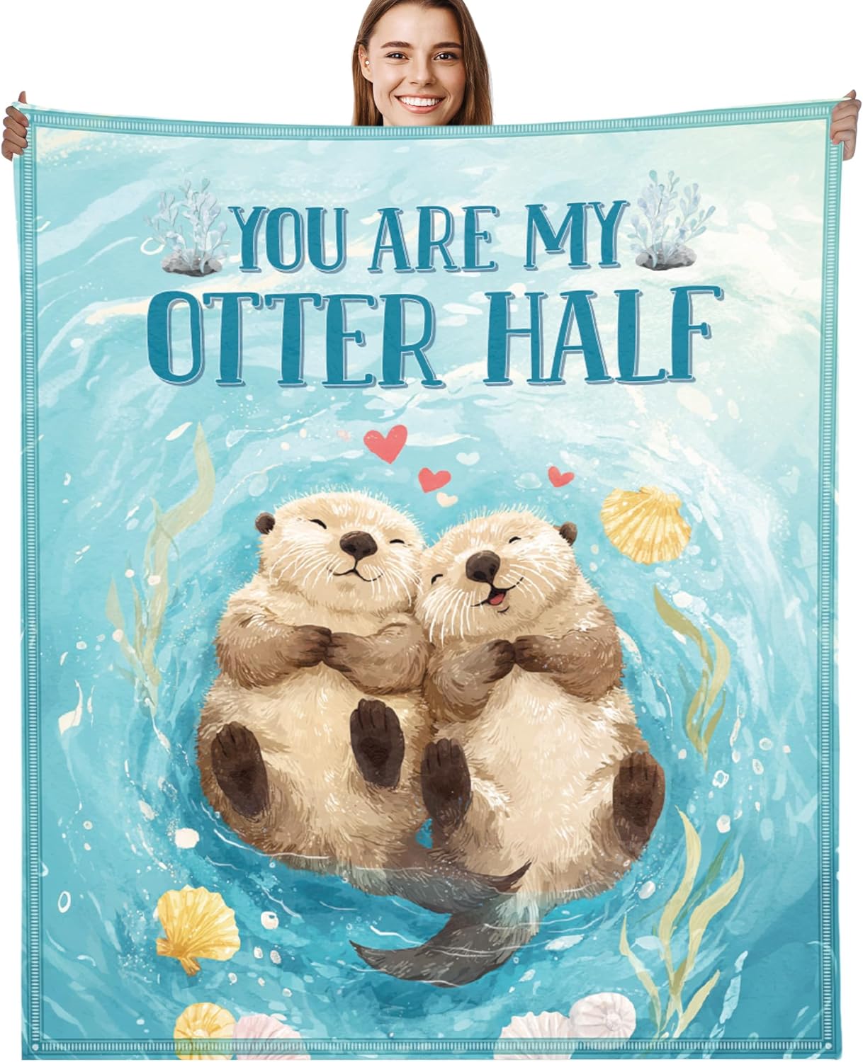 Blue Throw Pillow — 50x60 — Otter