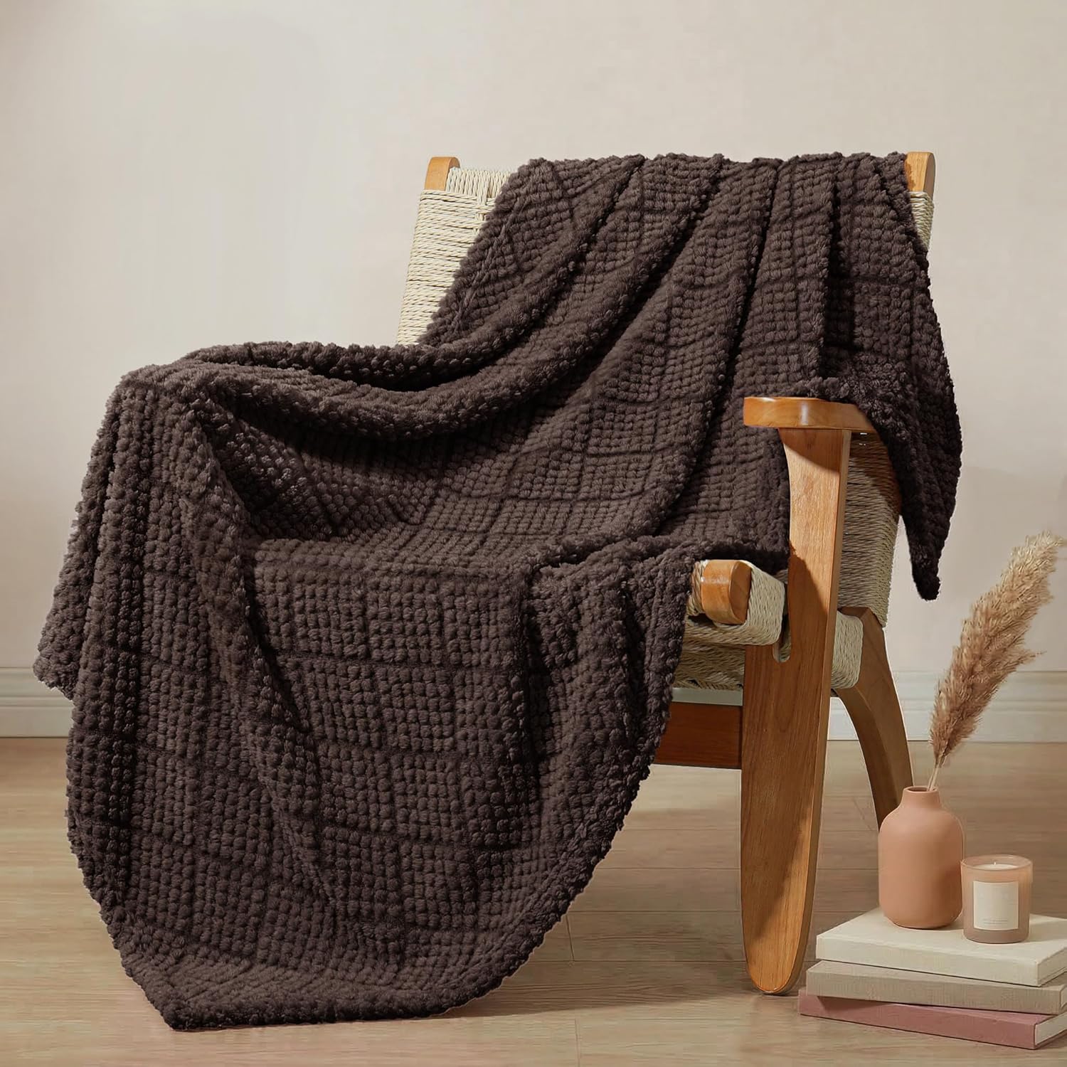 Black Throw Pillow — 60" — Coffee