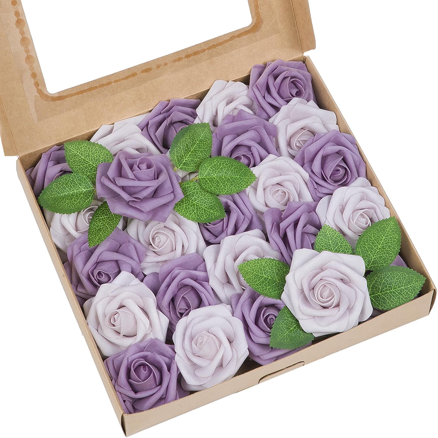 Beige Artificial Flowers — Dusty Violet & Pale Lavender