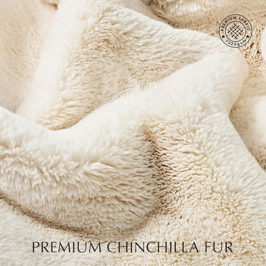 Velvet Luxe Beige Throw Pillow — 50" - View 3