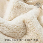 Velvet Luxe Beige Throw Pillow — 50" - View 3