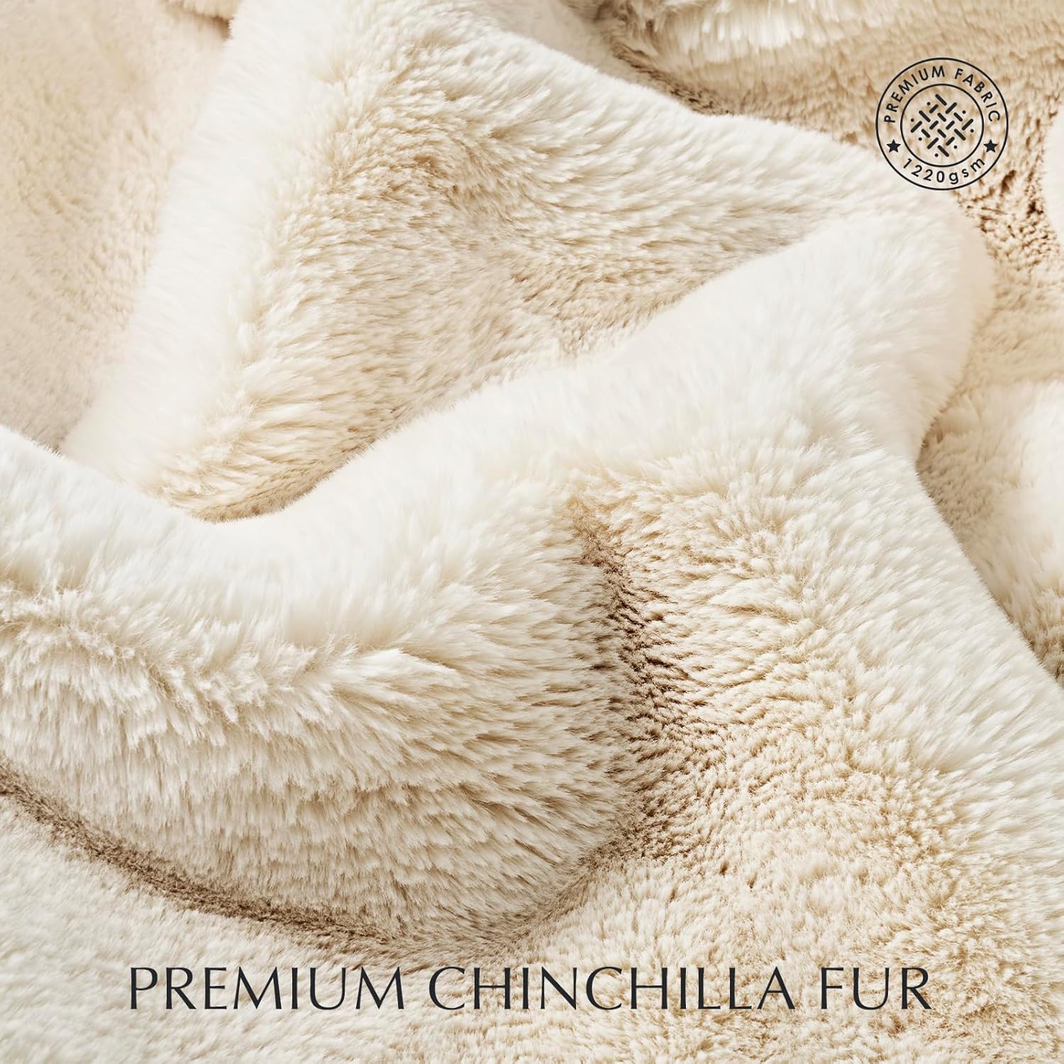 Velvet Luxe Beige Throw Pillow — 50" - View 3