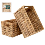 Handwoven Boho Rattan Storage Basket — 13.5"
