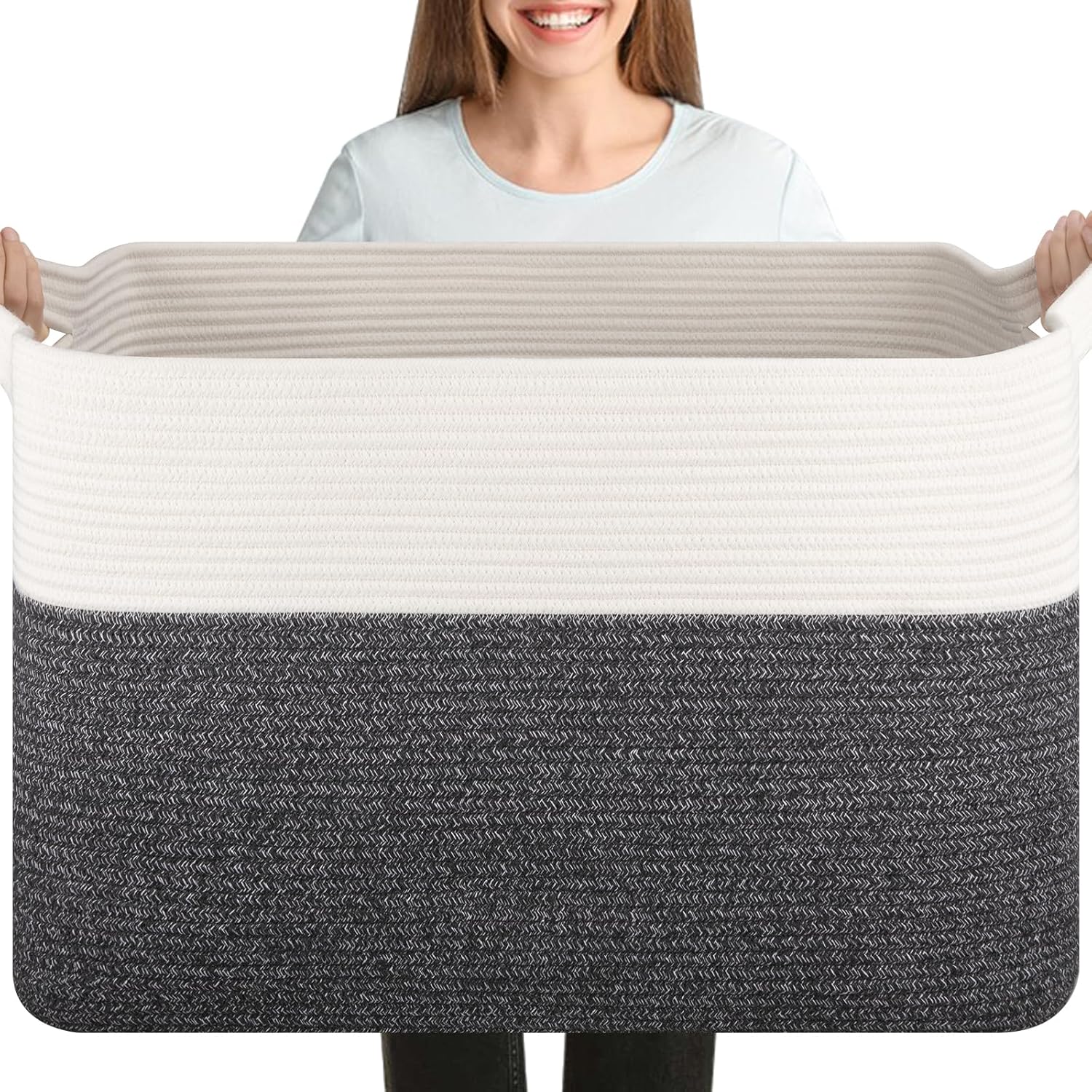 Boho Black Throw Pillow — 25" — Dark Grey & White
