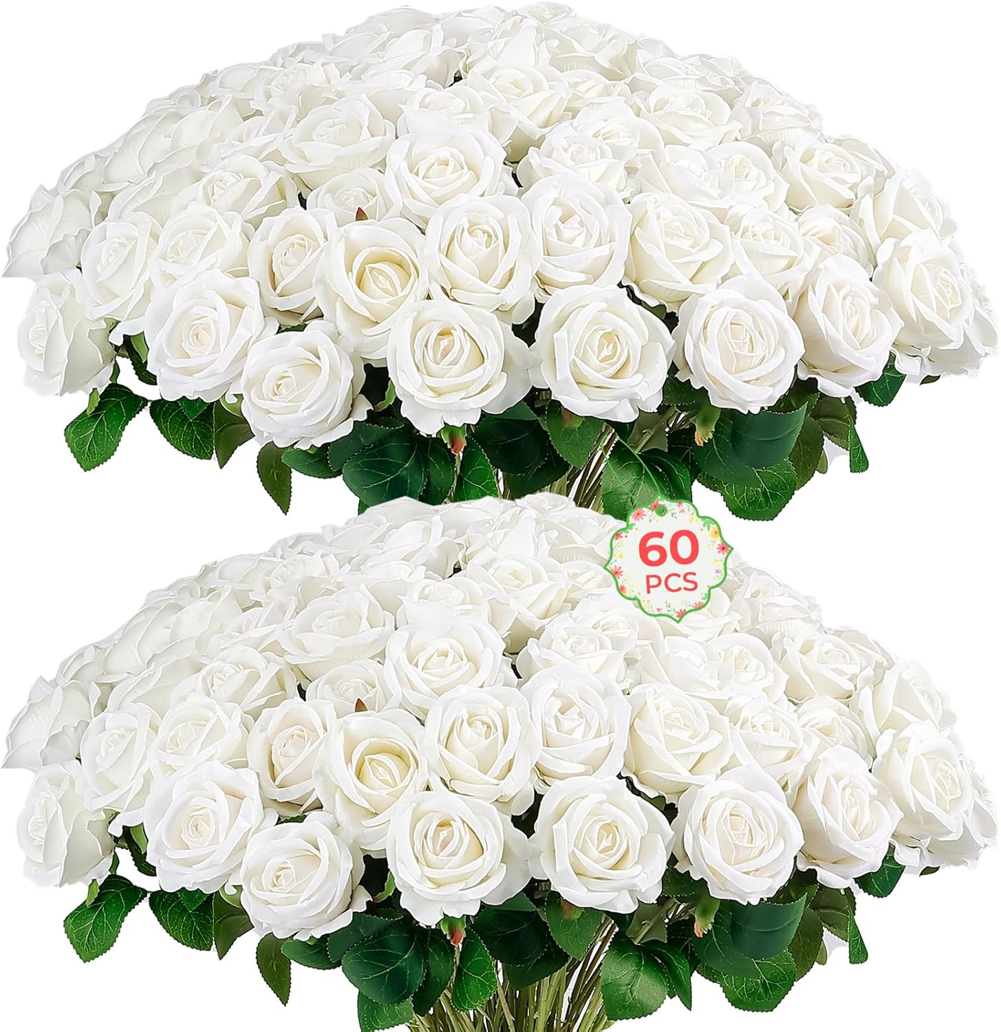 Velvet Luxe Black Artificial Flowers — White