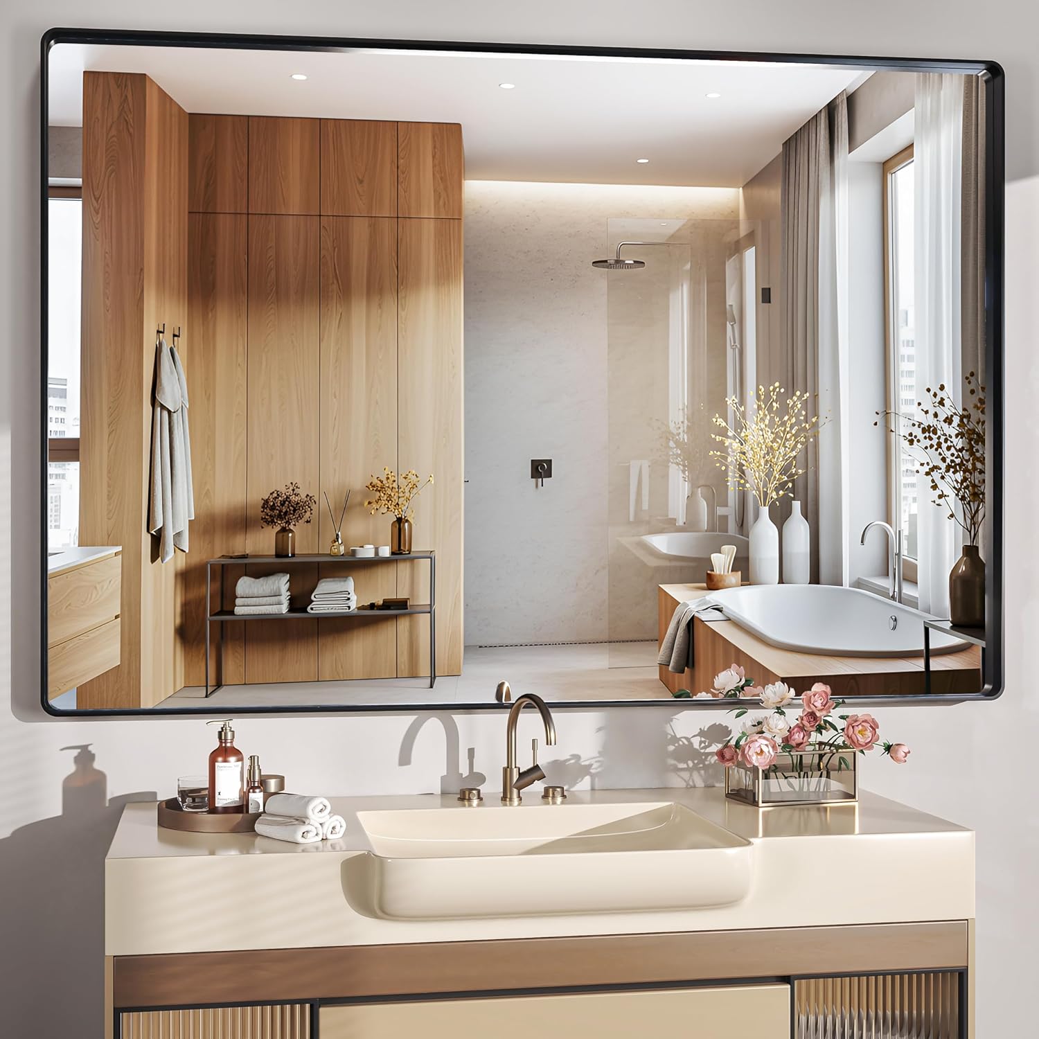 Black Vanity Mirror — 30" — Black