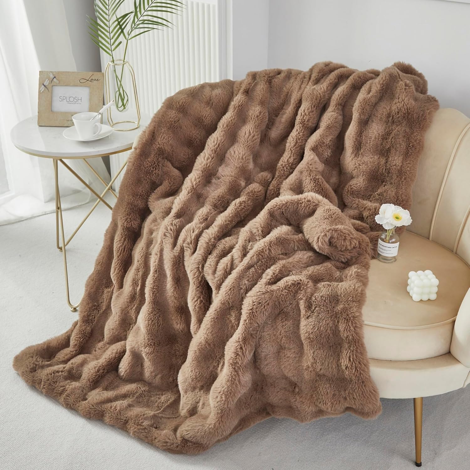 Beige Throw Pillow — 51" — 51''x63''