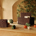 Boho Brown Woven Basket — Set of 3 - View 8