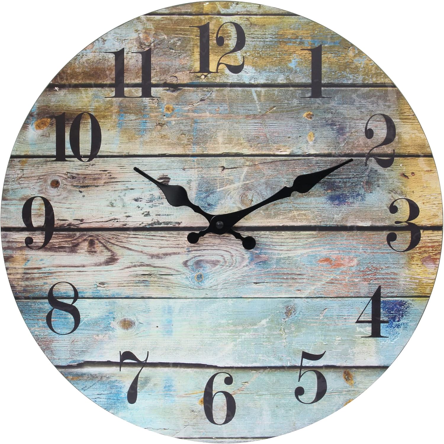 Battery Operated Farmhouse Wood Wall Clock — 18" — 14 Inch