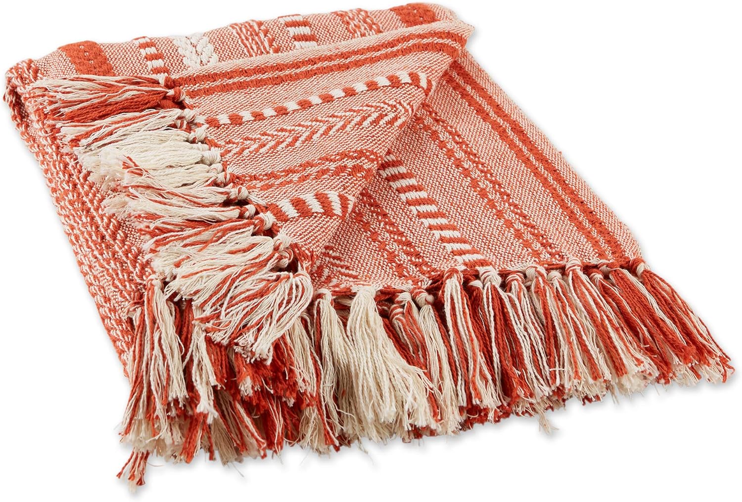 Beige Throw Pillow — 60" — Vintage Orange/Red