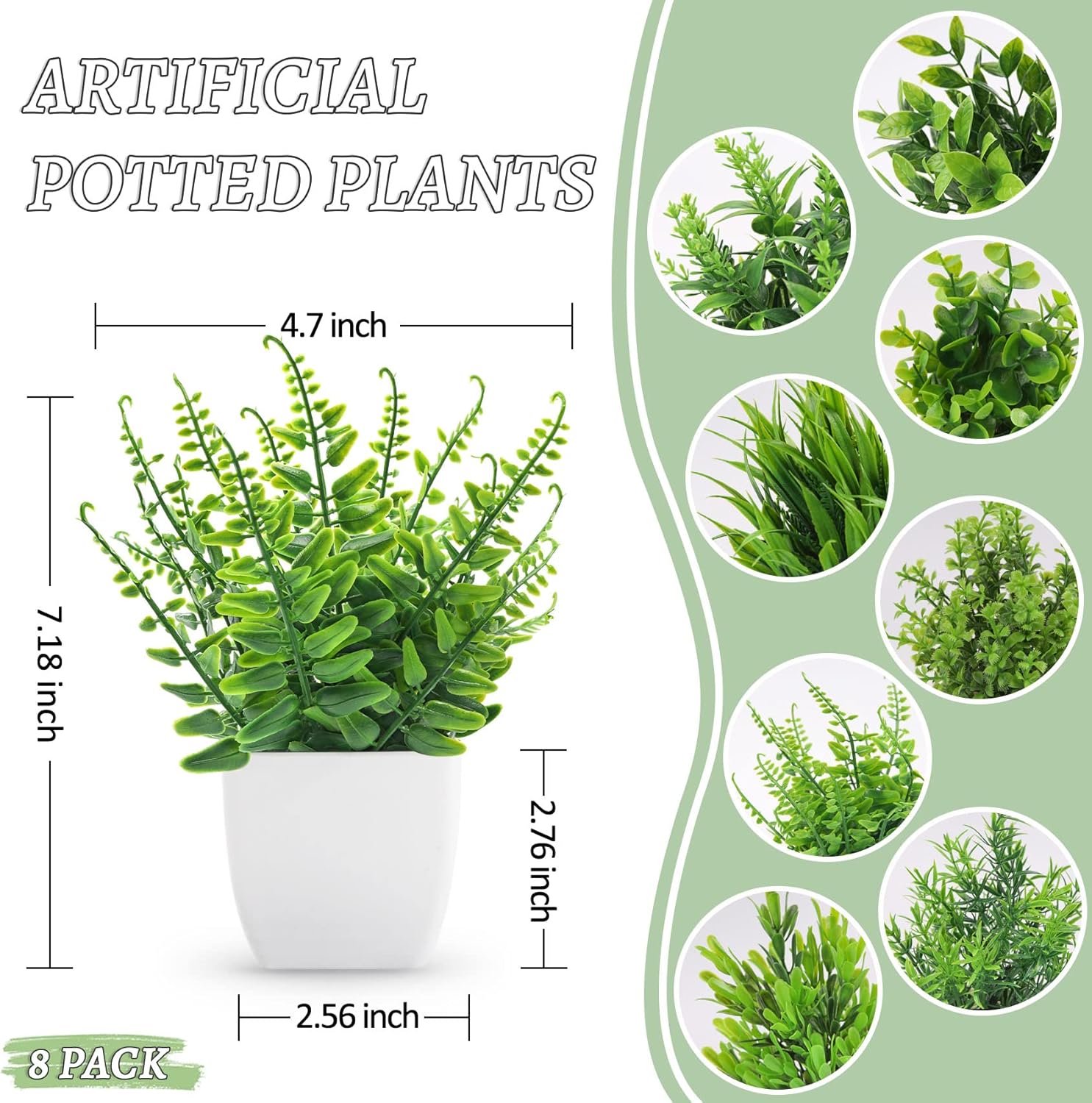 Farmhouse Green Artificial Plant - View 2