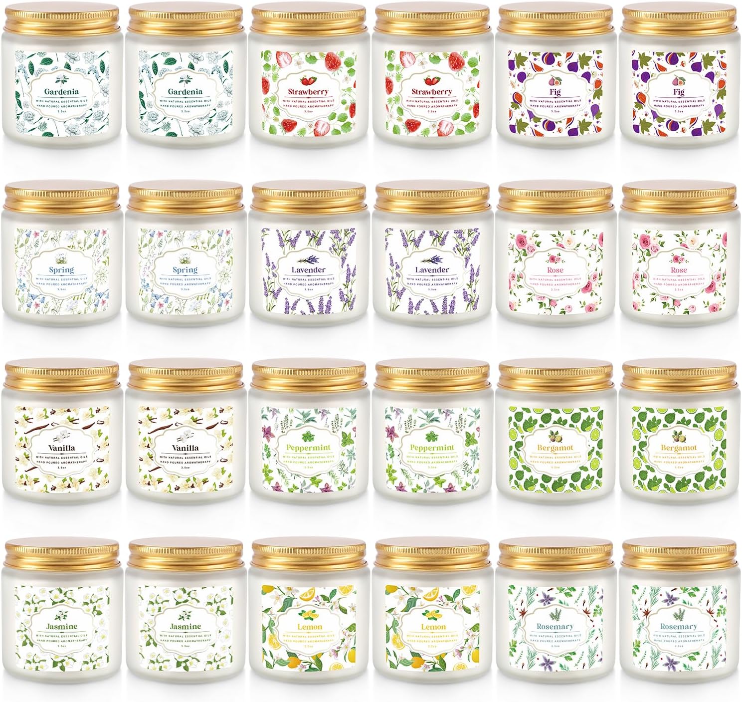 Soy Wax Black Scented Candle — 24pcs White