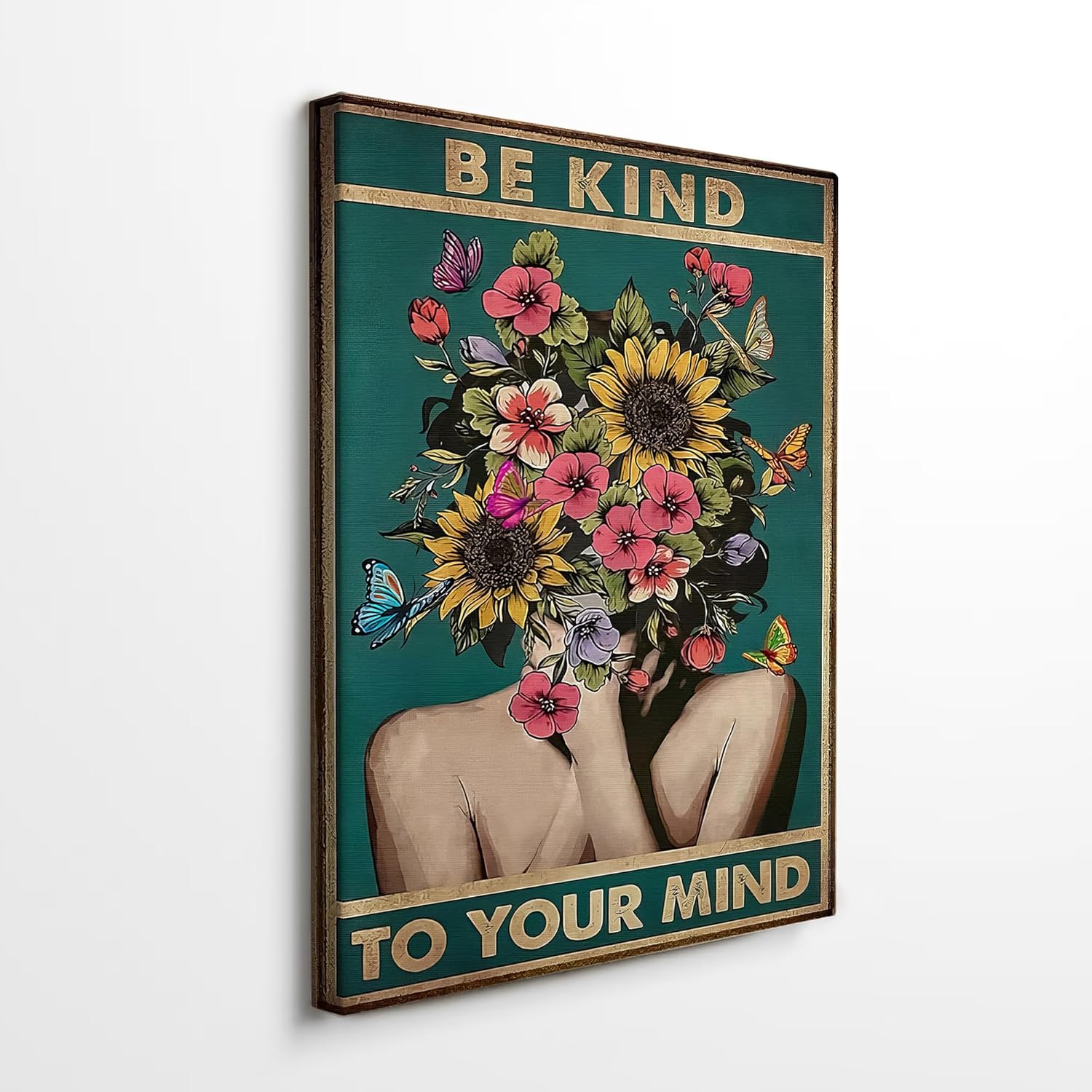 Black Canvas Wall Art — 10" — Flower1