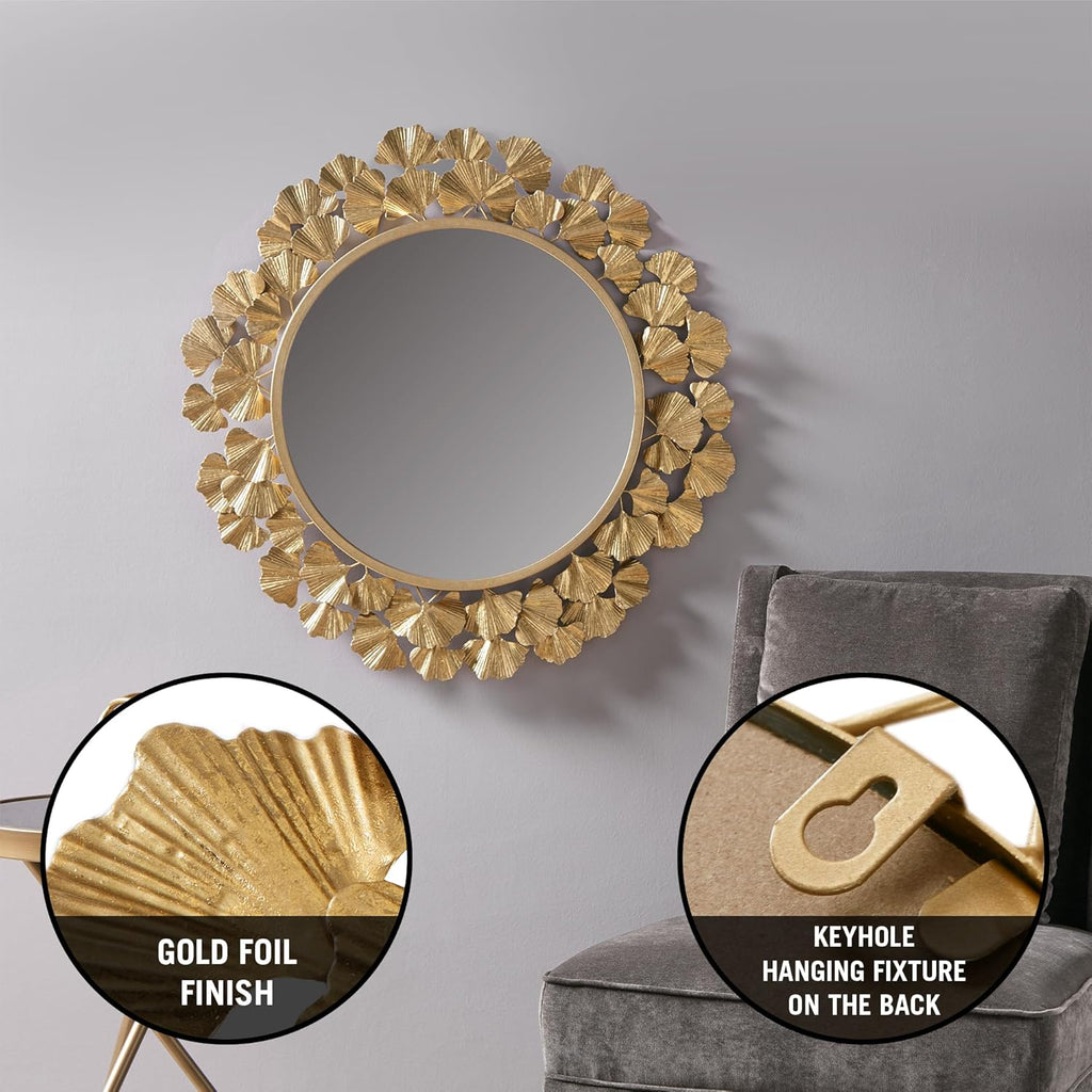 Round Luxe Gold Wall Mirror — 30.5" - View 5