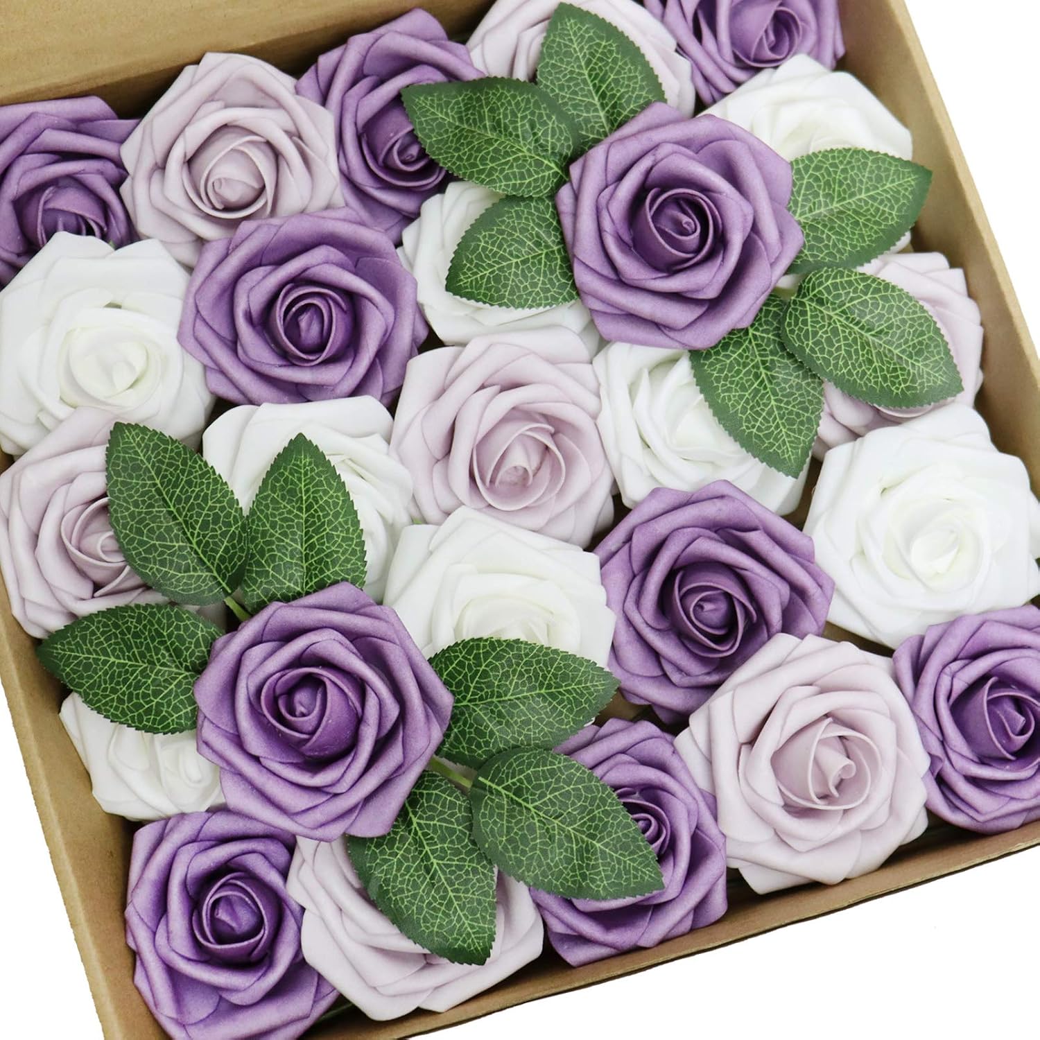Beige Artificial Plant — 3" — White&lavender Mist&pale Lilac