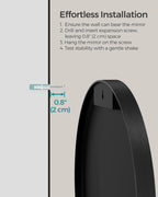 Black Round Mirror — 24" - View 5