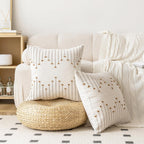 Boho Beige Throw Pillow Cover — 18" - View 4