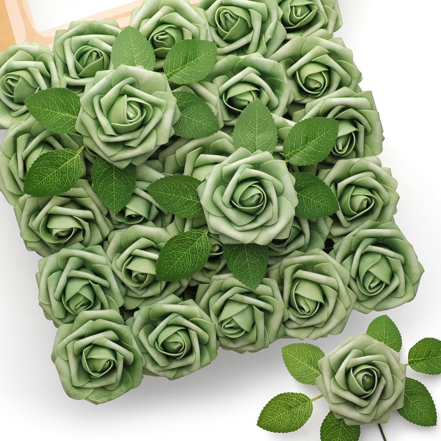 Beige Artificial Flowers — Green