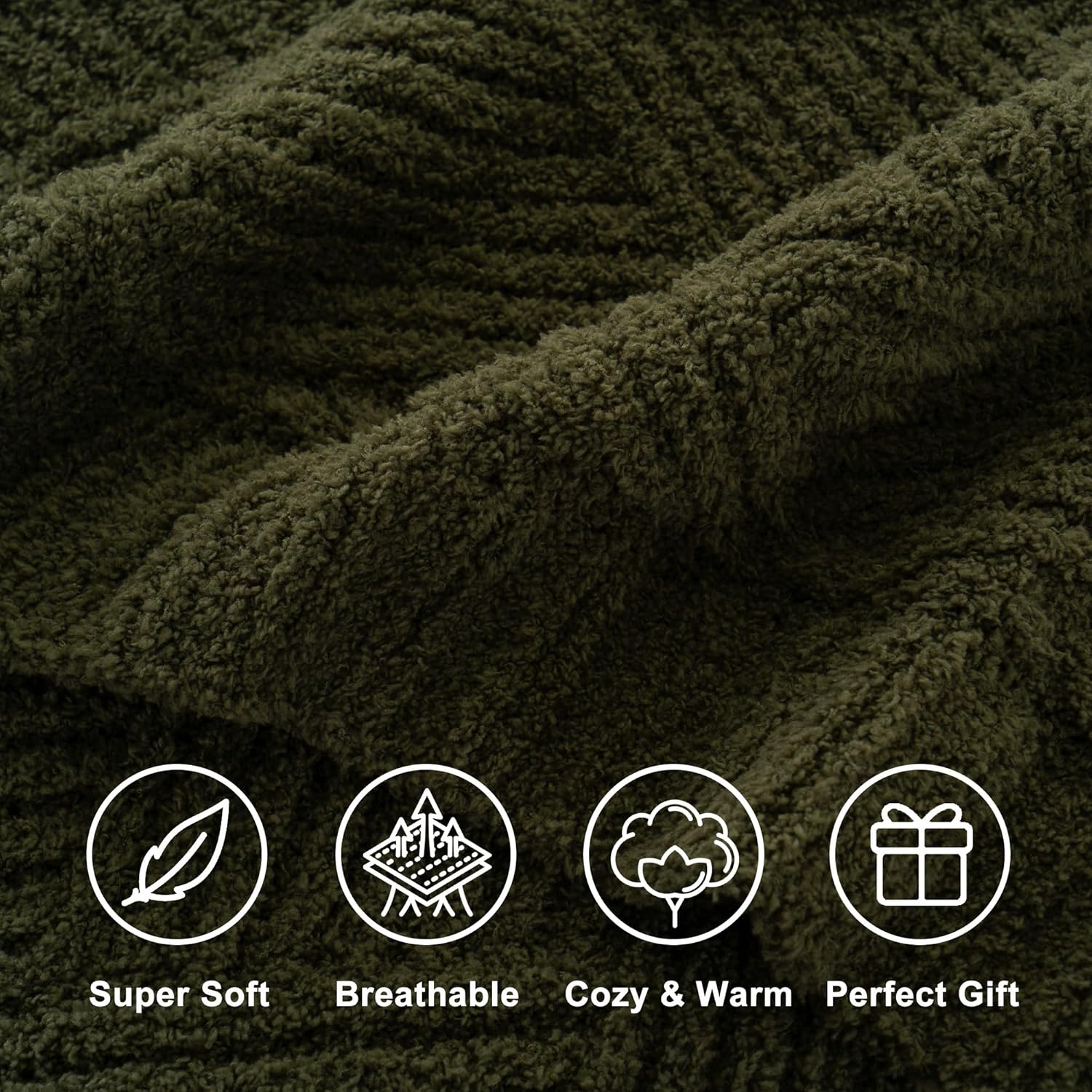 Knit Beige Throw Pillow — 50" - View 3