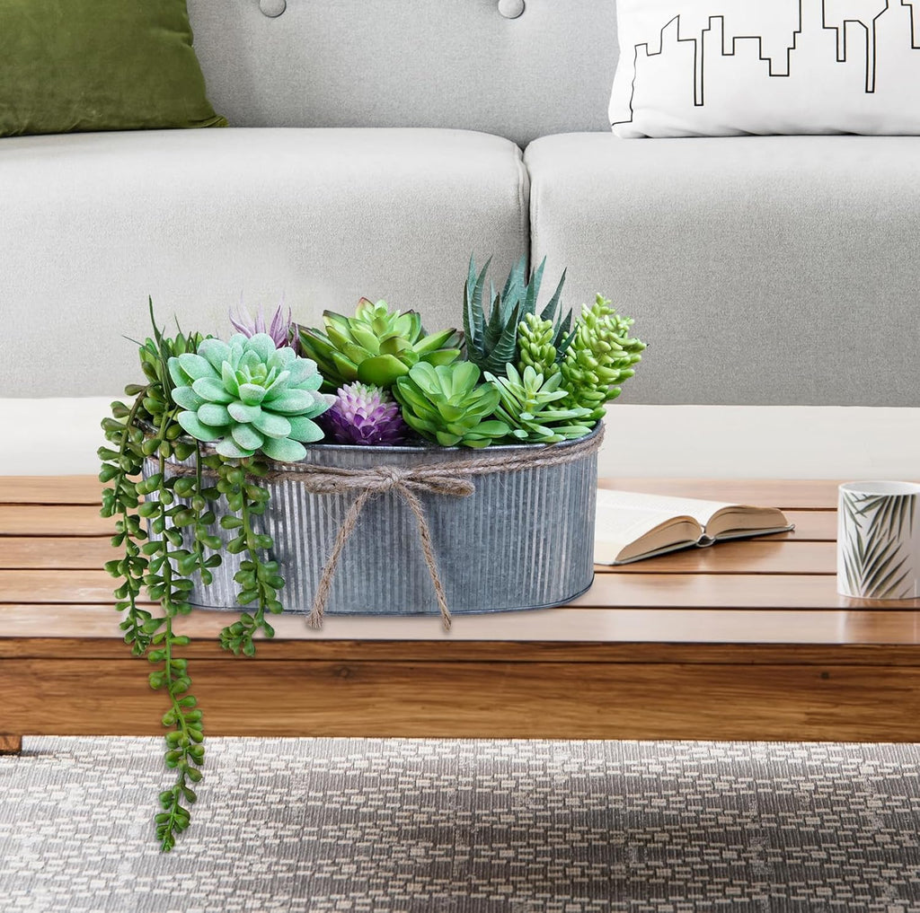Oval Farmhouse Metal Artificial Plant — 10" - View 7