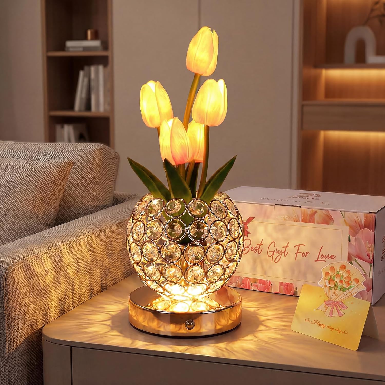 USB Luxe Blue Bedside Lamp — pink-tulip