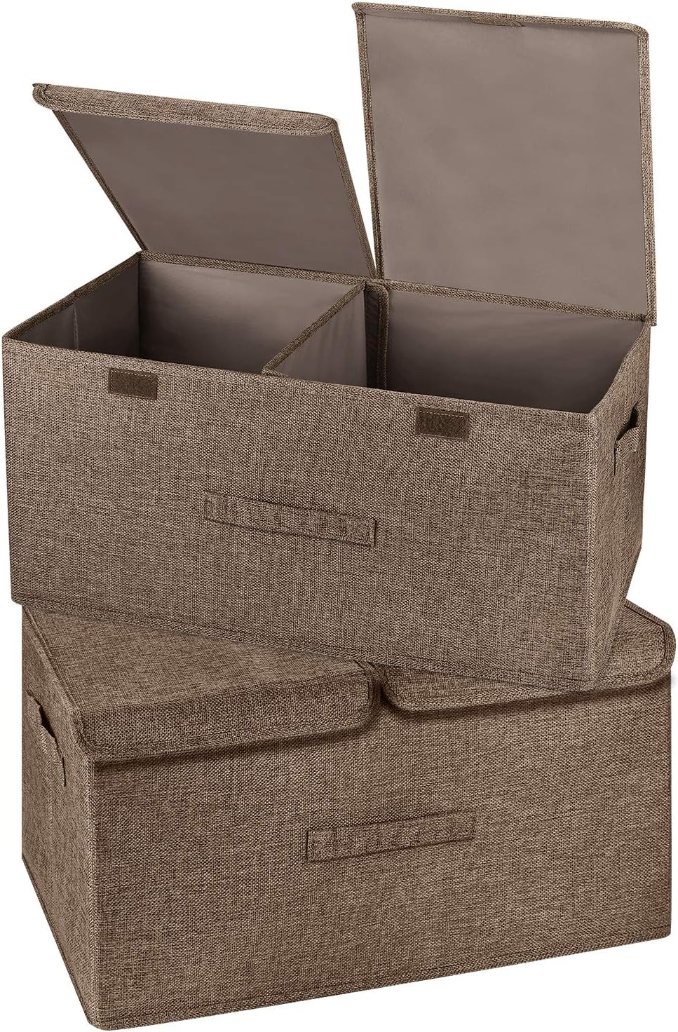 Linen Beige Storage Bin — Coffee