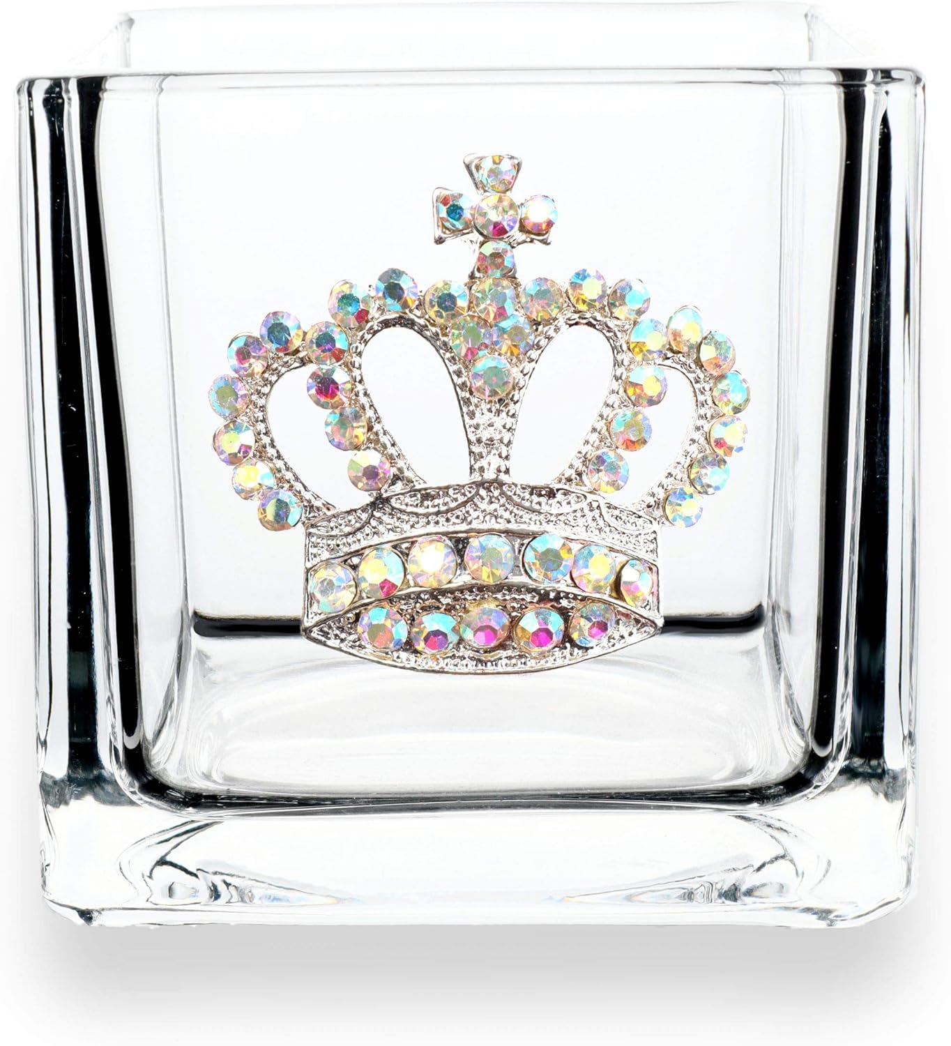Beige Candle — 4x4 — Aurora Borealis Crown