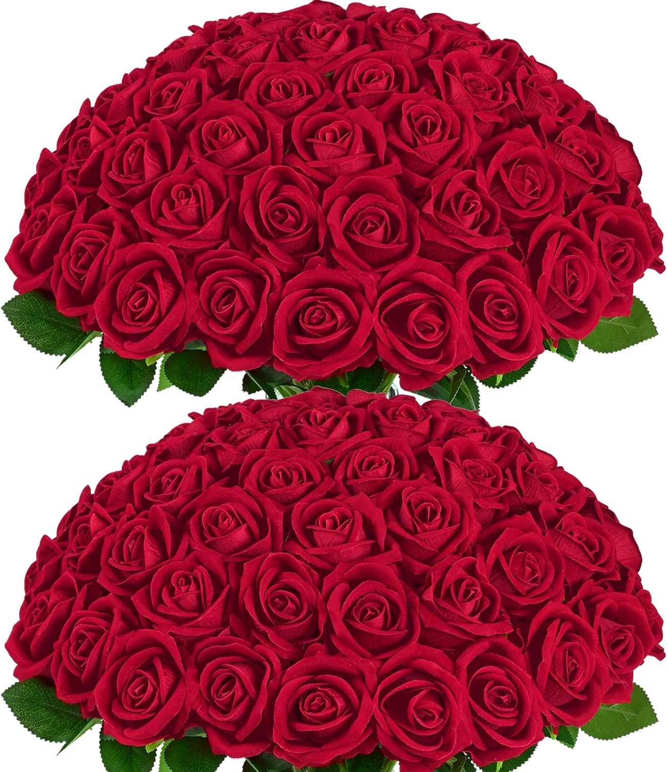 Velvet Luxe Black Artificial Flowers — Red