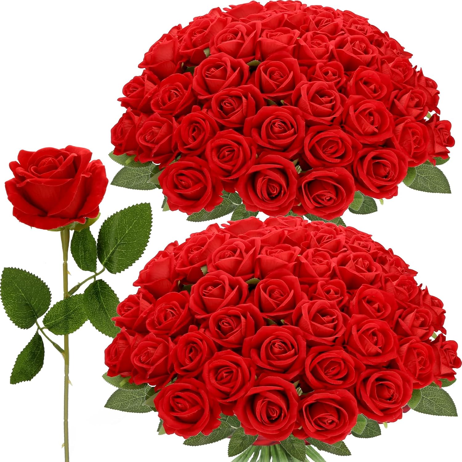 Black Artificial Flowers — Red