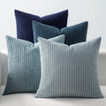 Boho Beige Throw Pillow Cover — 18" — Blue