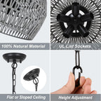 Boho Black Chandelier — 5-Light - View 5